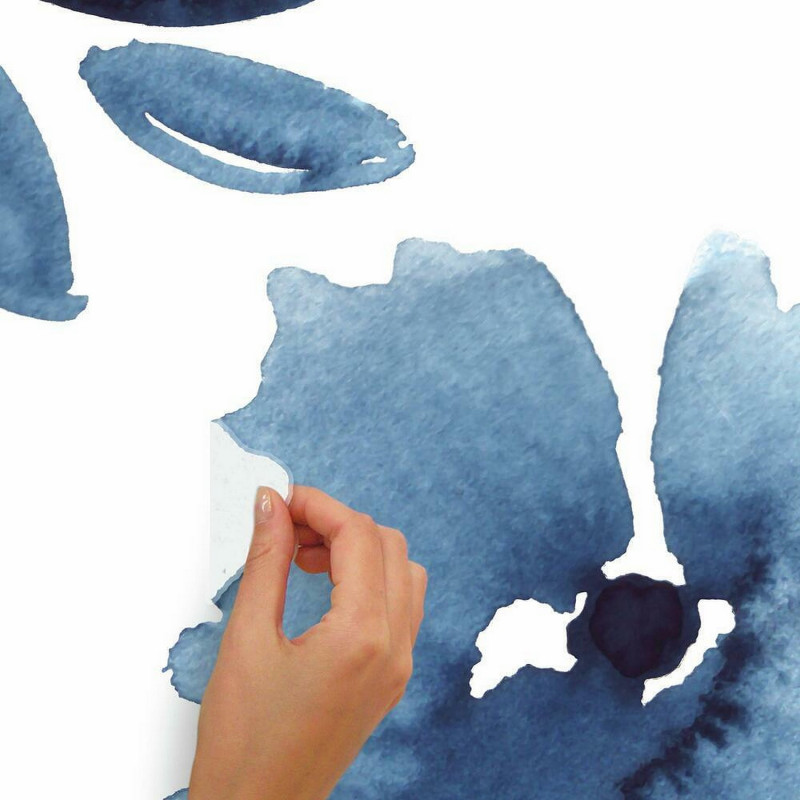 ROOMMATES Stickers muraux géant fleurs bleues - Achat & prix