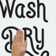 Stickers Muraux Citation "Wash, Dry, Fold" Lavez, Séchez et Pliez