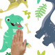 Stickers Muraux Dinosaures amusants