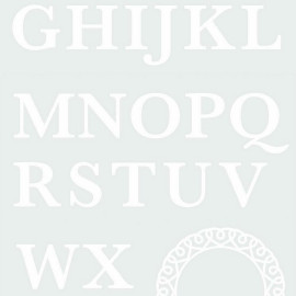 Stickers monogramme Majuscule et cercle décoratif blanc