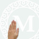 Stickers monogramme Majuscule et cercle décoratif blanc