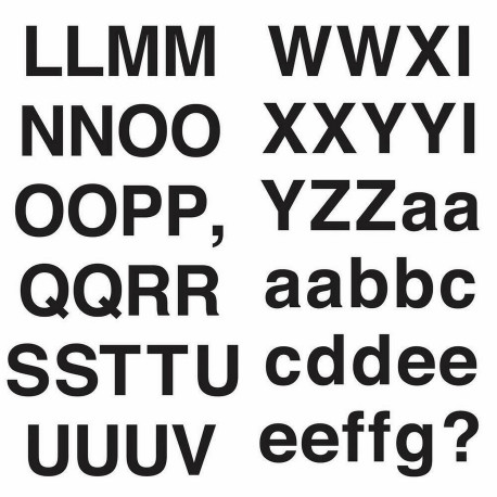 Stickers alphabet noir (majuscules et minuscules)