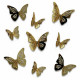 Stickers papillons or métal 3D