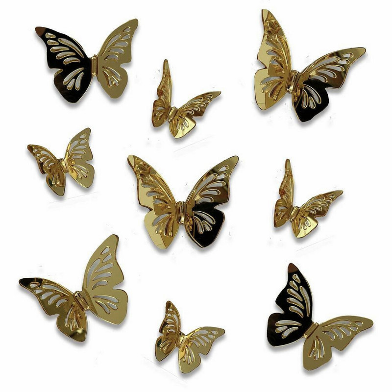LUTER 24pcs 3D Papillon Stickers Muraux 4 Tailles Papillon