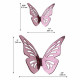Stickers papillons rose or métal 3D