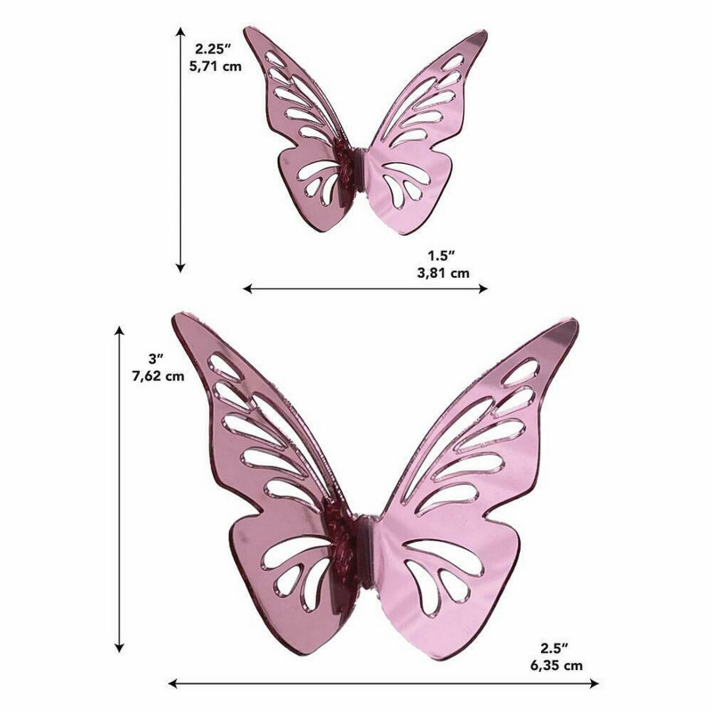 uitroepen Tegenover elleboog Stickers papillons rose or métal 3D | Vente d'articles de puériculture chez  Bébégavroche