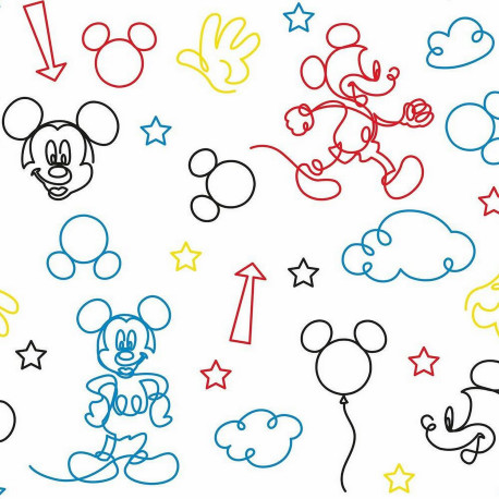 Rouleau de papier peint auto-adhésif - Disney Mickey - Multicolors - 45,7 cm x 575 cm