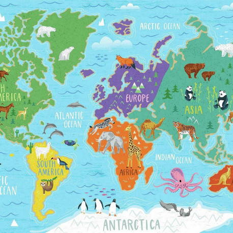 CARTE DU MONDE MURALE PEEL & STICK WALLPAPER