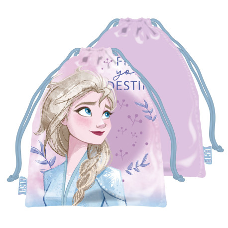 Snack Sac 26.5X21.5cm de DISNEY la reine des neiges II Elsa fond rose pastel