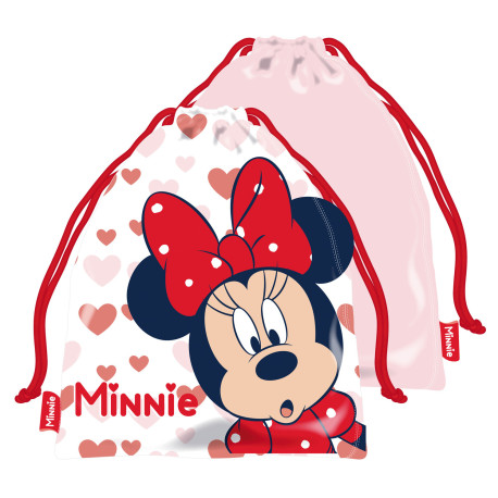 Snack Sac 26.5X21.5cm de DISNEY motif Minnie sur fond cœur