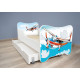 Lit pour enfant modèle Avion avec tiroir de rangement et Matelas - couchage 70 x140 cm