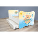 Lit pour enfant modèle petit Teddy avec tiroir de rangement et Matelas - couchage 70 x140 cm