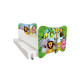 Lit pour enfant modèle madagascar avec tiroir de rangement et Matelas - couchage 70 x140 cm