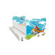 Lit pour enfant modèle Hélicoptère avec tiroir de rangement et Matelas - couchage 70 x140 cm