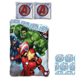Parure de lit réversible Avengers Hulk, Captain America, Iron Man- 140 cm x 200 cm