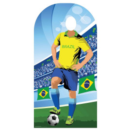 Figurine en carton passe tête Brésil (Coupe du monde de football) 190 cm