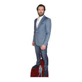 Figurine en carton taille réelle Clive Standen avec barbe en costume gris bleu 188cm