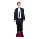 Figurine en carton Hugh Grant en costume noir et cravate bleue 181cm