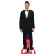 Figurine en carton Novak Djokovic Joueur de Tennis et élégant Costume noir - Haut 190 cm