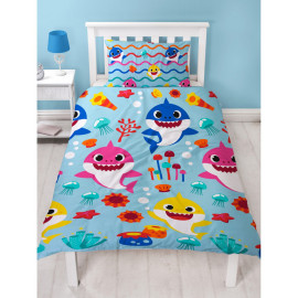 Parure de lit réversible Et Taie D'oreiller Arc-en-ciel Baby Shark - 135 cm x 200 cm