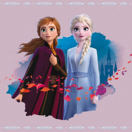 Tableau Disney - la reine des neiges - Anna et Elsa - 35 cm x 35 cm