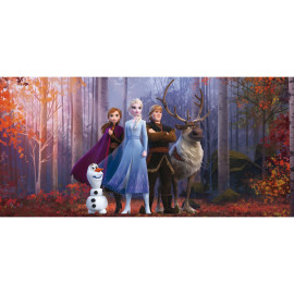 Tableau Disney - la reine des neiges - Elsa et ses copains dans la foret - 33 cm x 70 cm