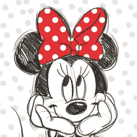 Tableau Disney - Minnie heureuse - 35 cm x 35 cm