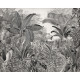 Poster XXL jungle en noir et blanc l350 x h280 cm