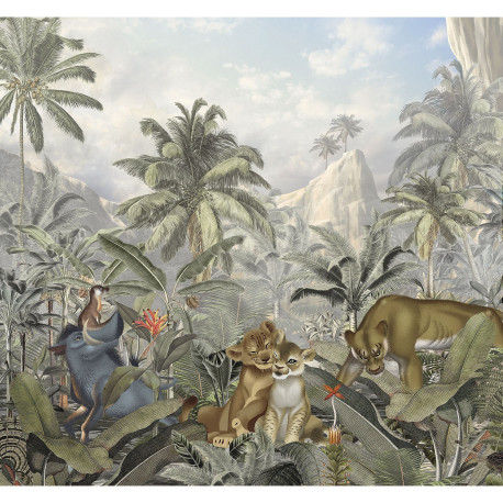 Poster XXL - Le roi lion dans la jungle - 300 x 280 cm