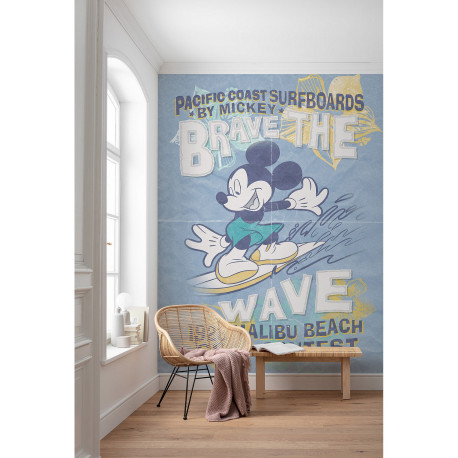 Poster XXL Mickey Disney Braver la Vague