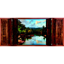 Poster Thème Window Nature - 202 x 90 cm