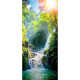 Poster Thème Waterfall chute d'eau et arbres - 90 x 202 cm