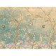 Poster intissé Thème Vintage Garden oiseaux et fleurs roses - 360 x 270 cm